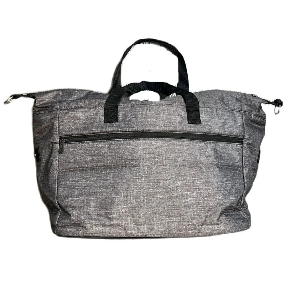 Thirty-One Gray Embroidered Letter “F” Large Soft plastic lined bag